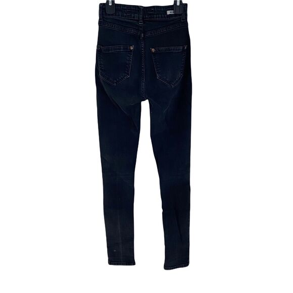 Brandy Melville IT 38 Jeans High Rise Skinny Soft Black Denim Stretch Basic - Picture 7 of 9